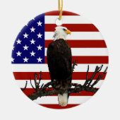 Ever Vigilant Bald Eagle Keramisch Ornament (Voorkant)
