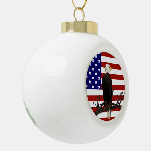 Ever Vigilant Bald Eagle Keramische Bal Ornament (Links)
