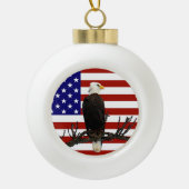 Ever Vigilant Bald Eagle Keramische Bal Ornament (Voorkant)