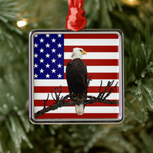 Ever Vigilant Bald Eagle Metalen Ornament