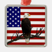 Ever Vigilant Bald Eagle Metalen Ornament (Voorkant)