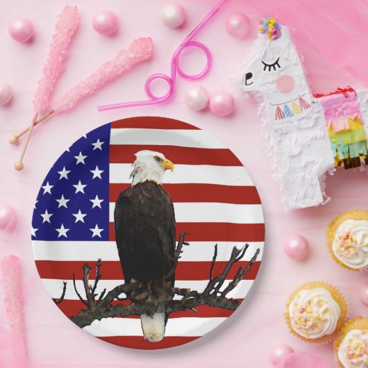 Ever Vigilant Bald Eagle Papieren Bordje (Feest)