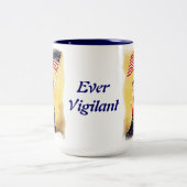 "Ever Vigilant"  patriottisch Tweekleurige Koffiemok (Center)