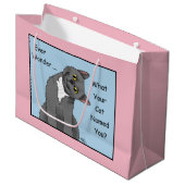 Ever Wonder Curious Cat Blue Groot Cadeauzakje (Voorkant Gekanteld)