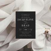 Ever Yours Zwart Elegant 2 Venue Ouders Bruiloft Kaart