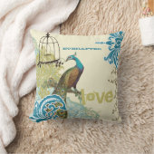 Everafter Bride Blauwgroen Limoen Peacock Birdcage Kussen (Deken)