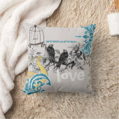 Everafter Bride Blauwgroen Yellow Grey Peacock Bir Kussen (Deken)