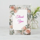 EverBloom Huwelijk Elegantie Dank u Kaart (Staand voorkant)