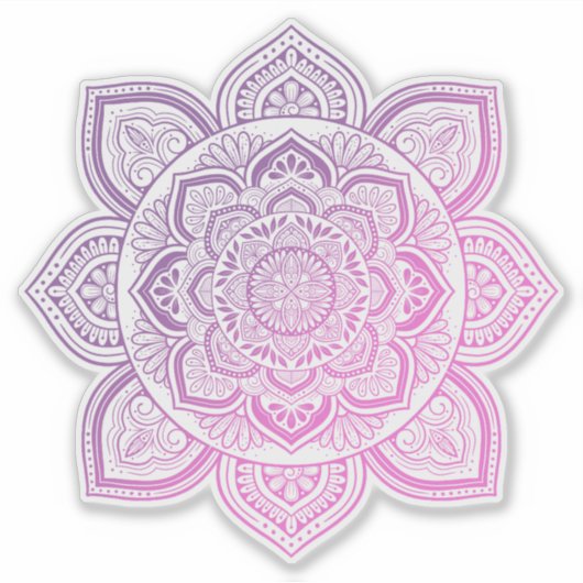 Everbloom Mandala Custom-Cut Vinyl Sticker (Voorkant)