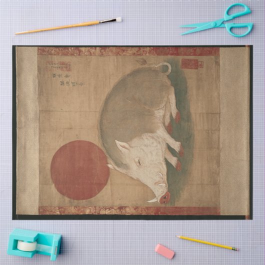 Everdier Zodiac teken Edo Periode Schilderij Japan Tissuepapier (Craft)