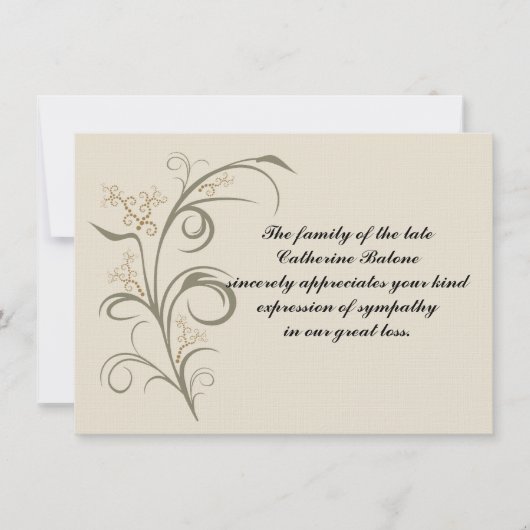 Everduurzame - Bereavement Dank u, Notecard Bedankkaart (Voorkant)