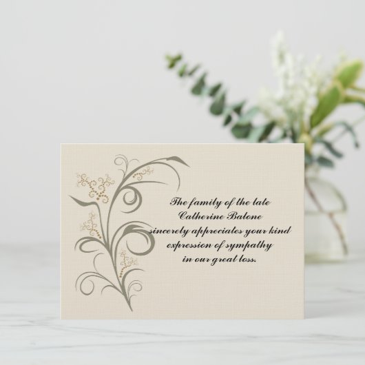 Everduurzame - Bereavement Dank u, Notecard Bedankkaart (Staand voorkant)