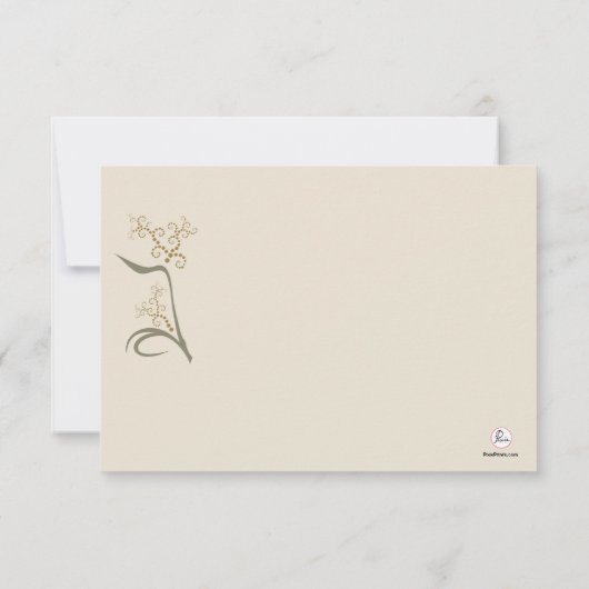 Everduurzame - Bereavement Dank u, Notecard Notitiekaartje (Achterkant)