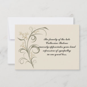 Everduurzame - Bereavement Dank u, Notecard Notitiekaartje