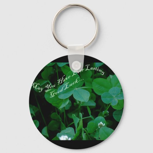 Everduurzame Good Luck - Vier Leaf Clover-producte Sleutelhanger (Voorkant)