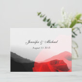 Everduurzame liefde/bergen & rode rozenweddenschap kaart (Staand voorkant)