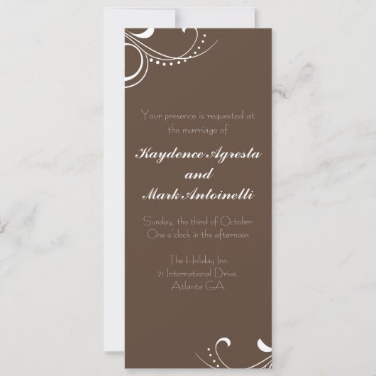 Everduurzame Love Custom Wedding Invitation (bruin Kaart (Voorkant)