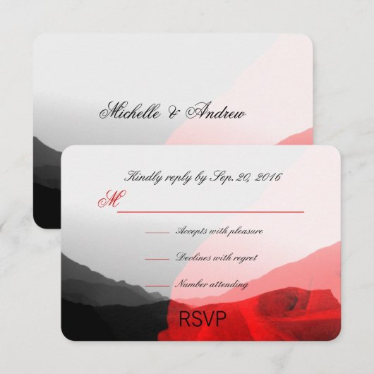 Everduurzame Love/Mountain Range Red Rose RSVP (Voorkant / Achterkant)