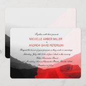 Everduurzame Love/Mountain Range Red Rose Wedding Kaart (Voorkant / Achterkant)