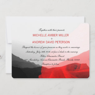 Everduurzame Love/Mountain Range Red Rose Wedding Kaart