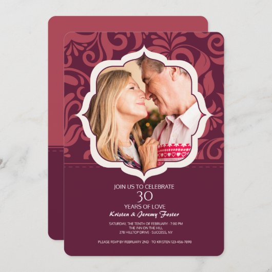 Everduurzame Love Photo Uitnodiging (Voorkant / Achterkant)