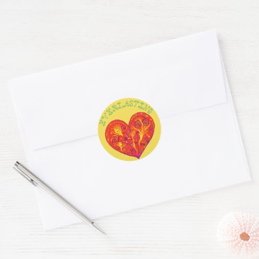 Everduurzame Love Ronde Sticker (Envelop)
