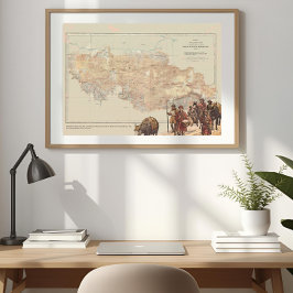 Everest 1921 Vintage Preliminary Exploration Map Poster