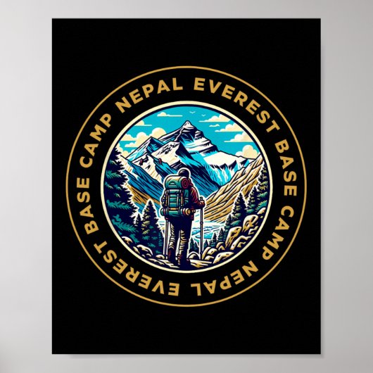 Everest Base Camp Nepal Mountain Everest View Hiki Poster (Voorkant)