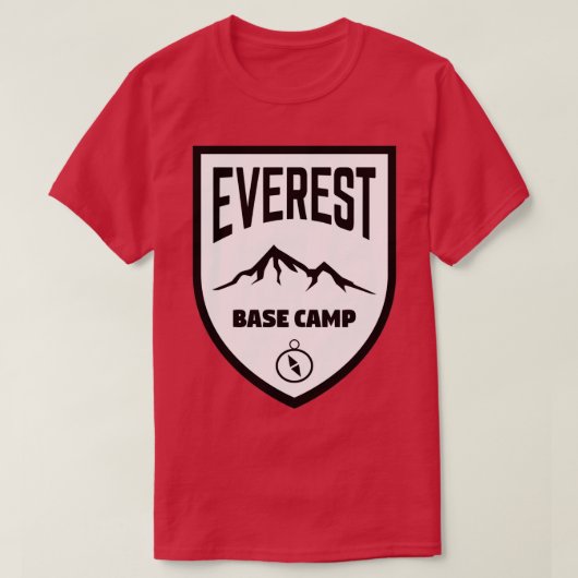 Everest Base Camp Shield Black and White Classic T T-shirt (Design voorkant)