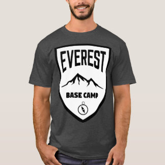 Everest Base Camp Shield Black and White T-shirt