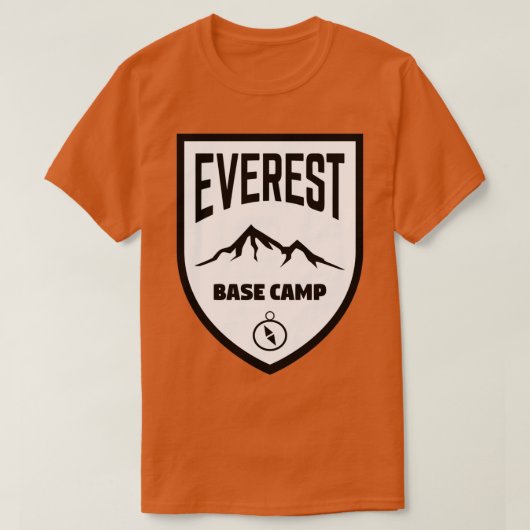 Everest Base Camp Shield Black and White T-shirt (Design voorkant)