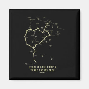 Everest Basiskamp Trek Everest Wandelkaart Magneet