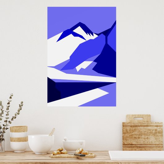 Everest - blauw poster (Keuken)