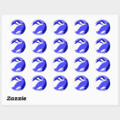 Everest - blauw ronde sticker (Vel)