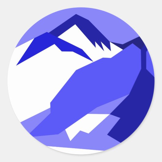 Everest - blauw ronde sticker (Voorkant)