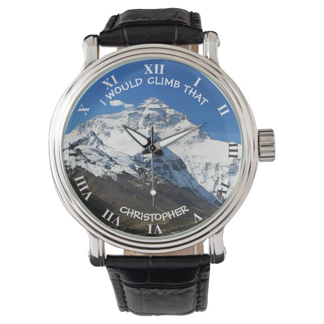 Everest Chomolungma, ik zou die klimmer beklimmen Horloge (Voorkant)