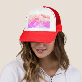 Everest Roze Berg Afbeelding Toevoegen Tekst Gedru Trucker Pet