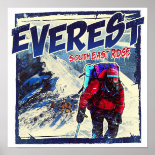 Everest South East Ridge Poster