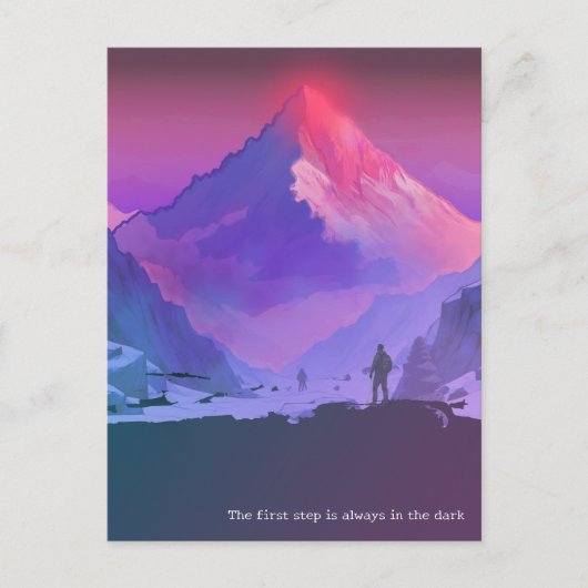 Everest Sunrise Minimalist Inspiration Postcard Feestdagenkaart (Voorkant)