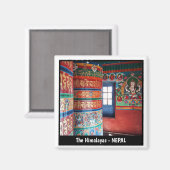 Everest trail uitzichten, Prayer Wheels - Nepal Magneet (Voorkant / Achterkant)