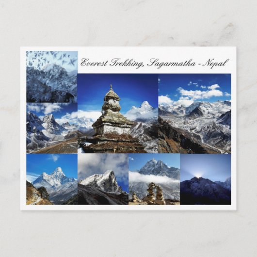 Everest Trekking, Sagarmatha Park, Himalaya Nepal Briefkaart (Voorkant)