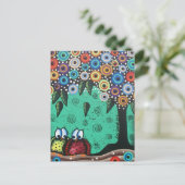 Everett_ Day of the Dead, Bird Art, Funny, Cute Briefkaart (Staand voorkant)