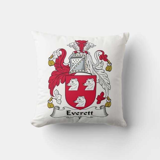Everett Family Crest Kussen (Voorkant)