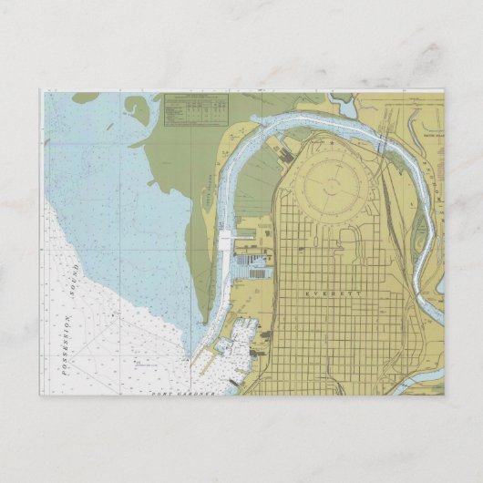 Everett Harbour Washington Puget Sound briefkaart (Voorkant)