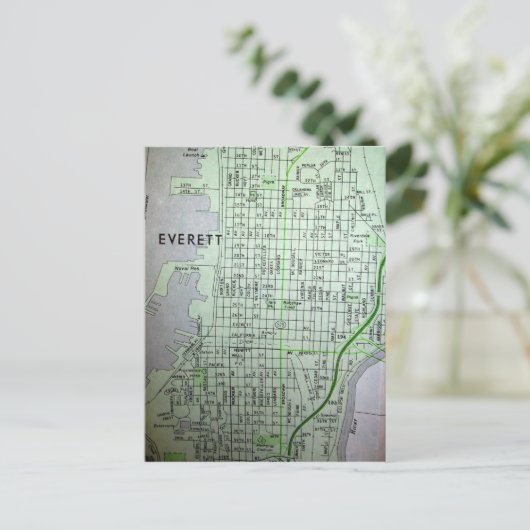 Everett,  kaart WA (Staand voorkant)