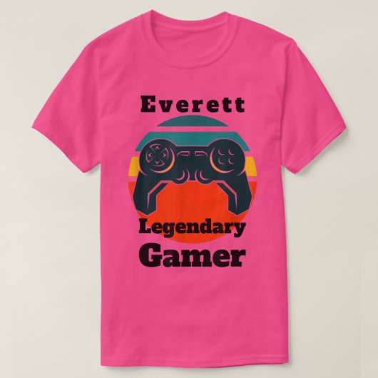 Everett Legendary Gamer Video Game Player Controll T-shirt (Design voorkant)
