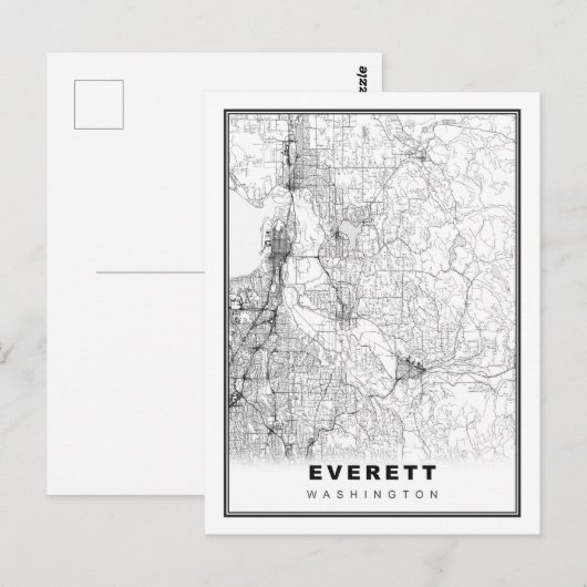 Everett Map Briefkaart (Voorkant / Achterkant)