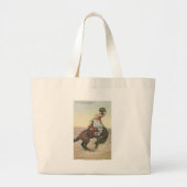 Everett McGucin over Blue Dog Cheyenne Frontier Da Grote Tote Bag (Voorkant)
