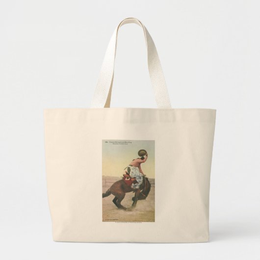 Everett McGucin over Blue Dog Cheyenne Frontier Da Grote Tote Bag (Voorkant)