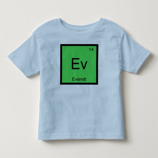 Everett Name Chemistry Element Periodic Table Kinder Shirts (Voorkant)
